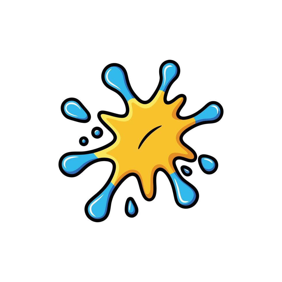 A splash of water and blue paint on a white background vector