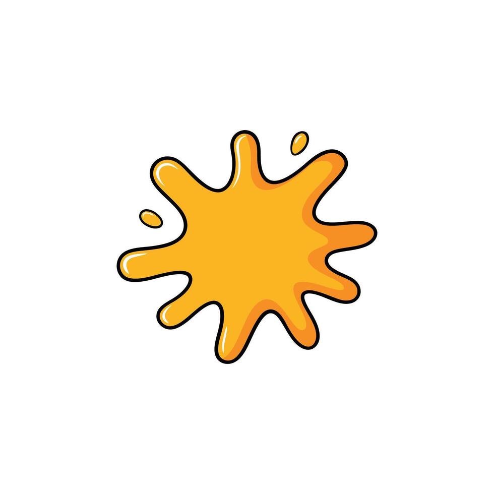 A cartoon orange splash splash icon vector