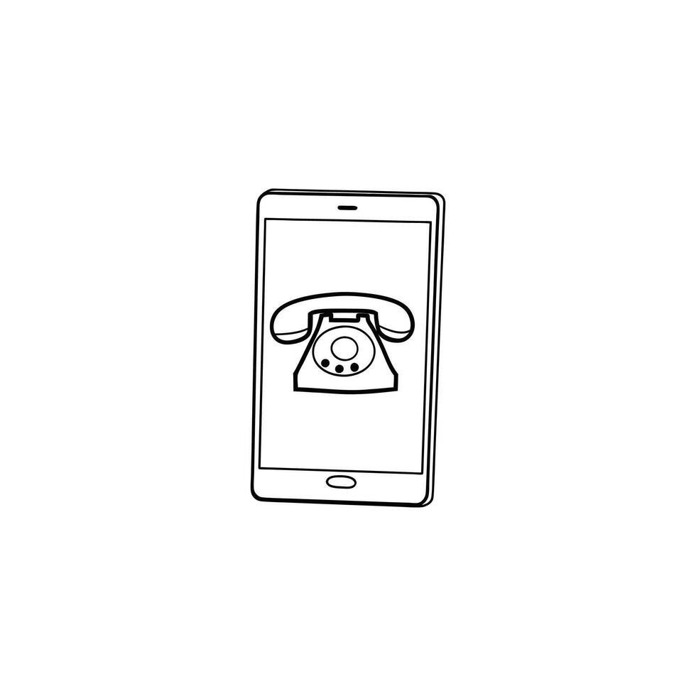 A phone with a phone call icon on it vector