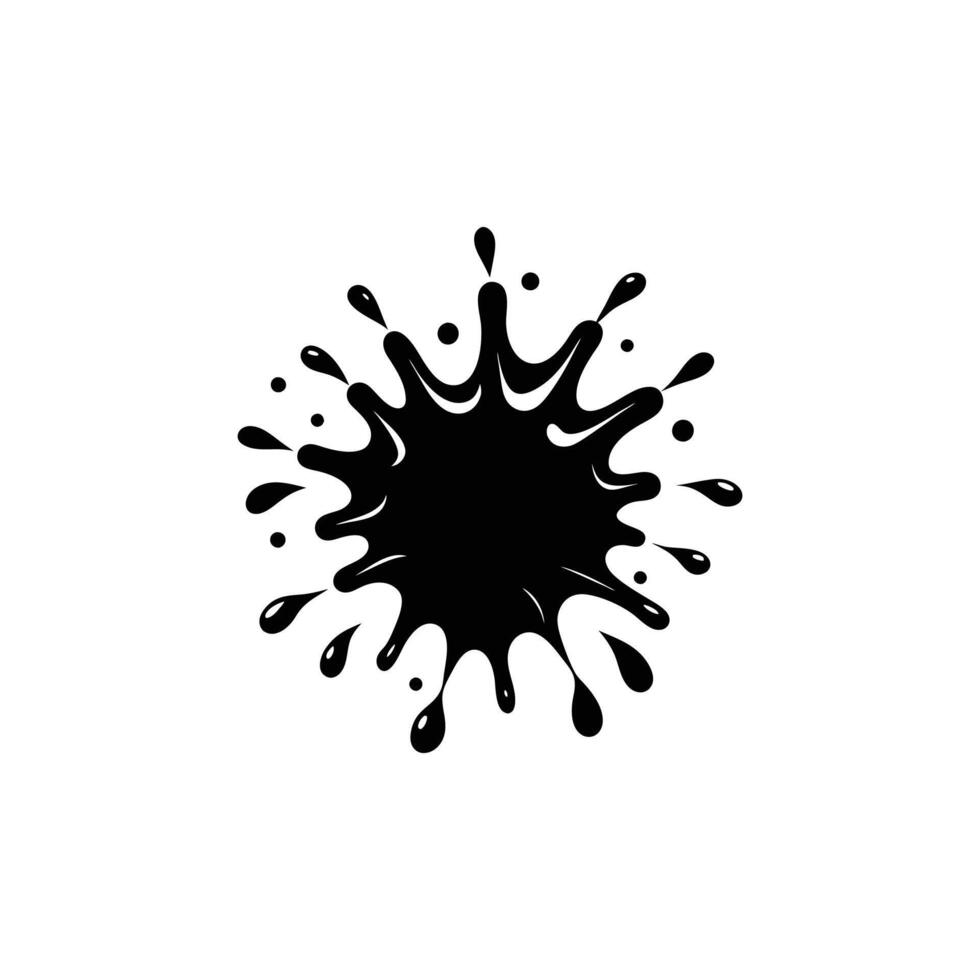 A black and white splash of ink on a white background vector