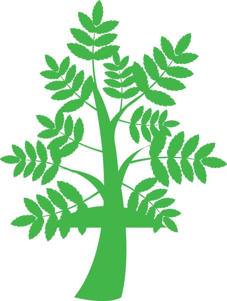 Vibrant Green Tree Silhouette Symbolizing Growth and Nature. vector