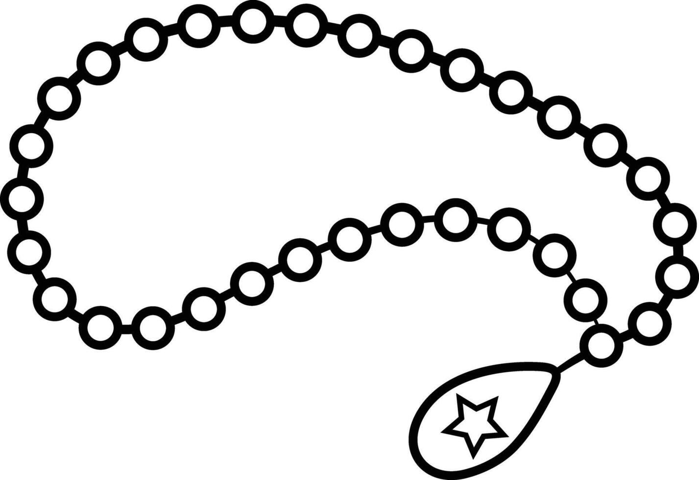 Simple Beaded Necklace with Star Charm vector
