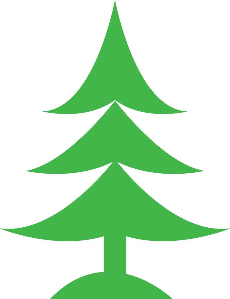 A simple, vibrant green Christmas tree icon. vector