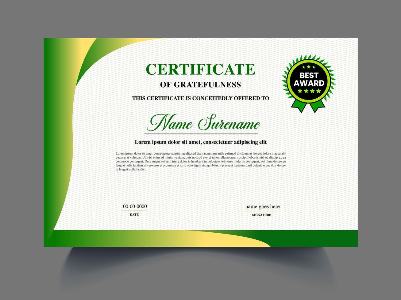 Professional Modern certificate award design template vector