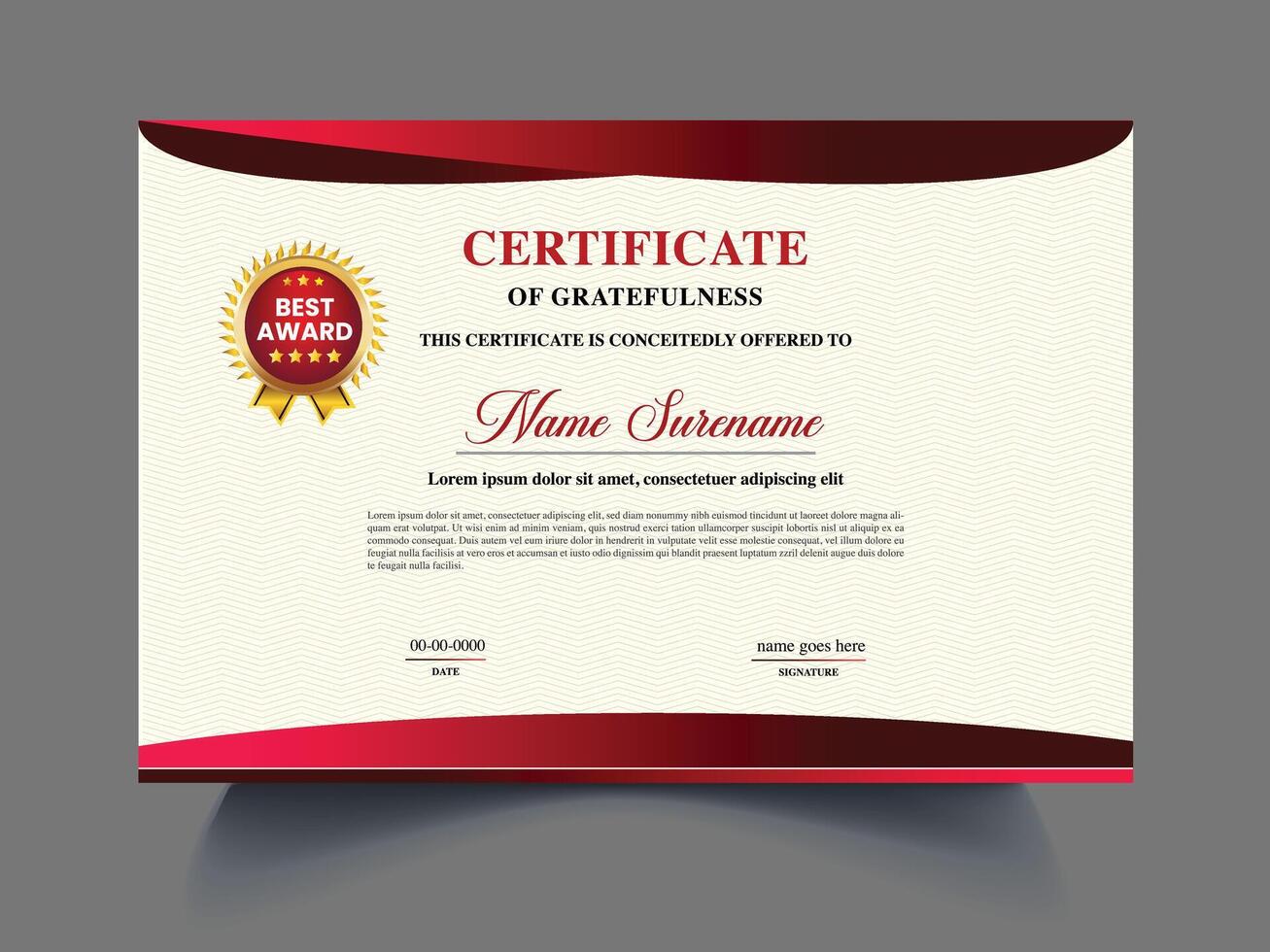 Professional uniquely businesses achievement Certificate design Template vector