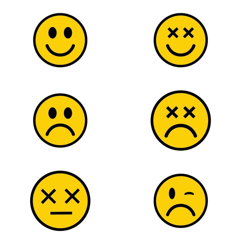 Cute Emoji Flat Icon Set vector
