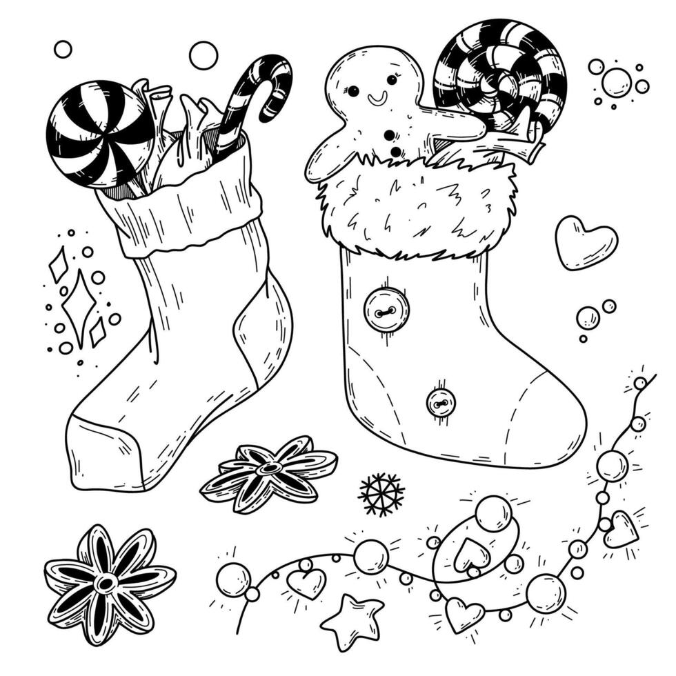 socks with gifts vector