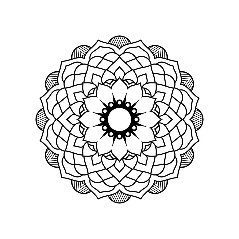 Monochrome Mandala Pattern with Circular Pattern In The Form Of A Mandala. vector