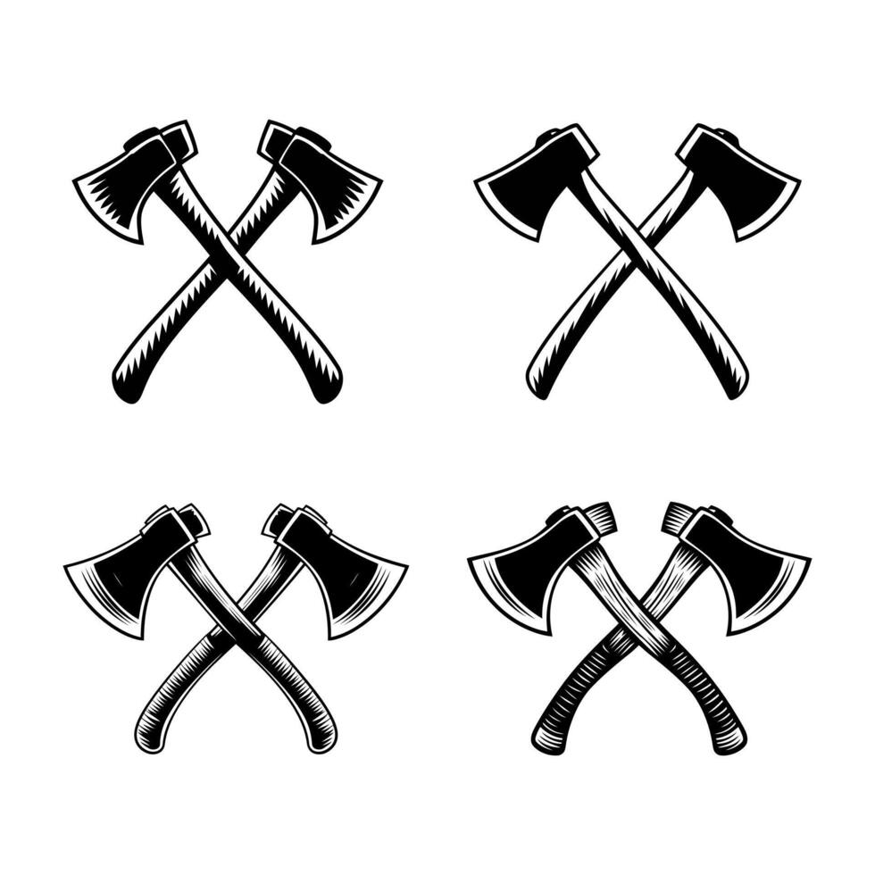 Axe cross vintage retro style icon vector