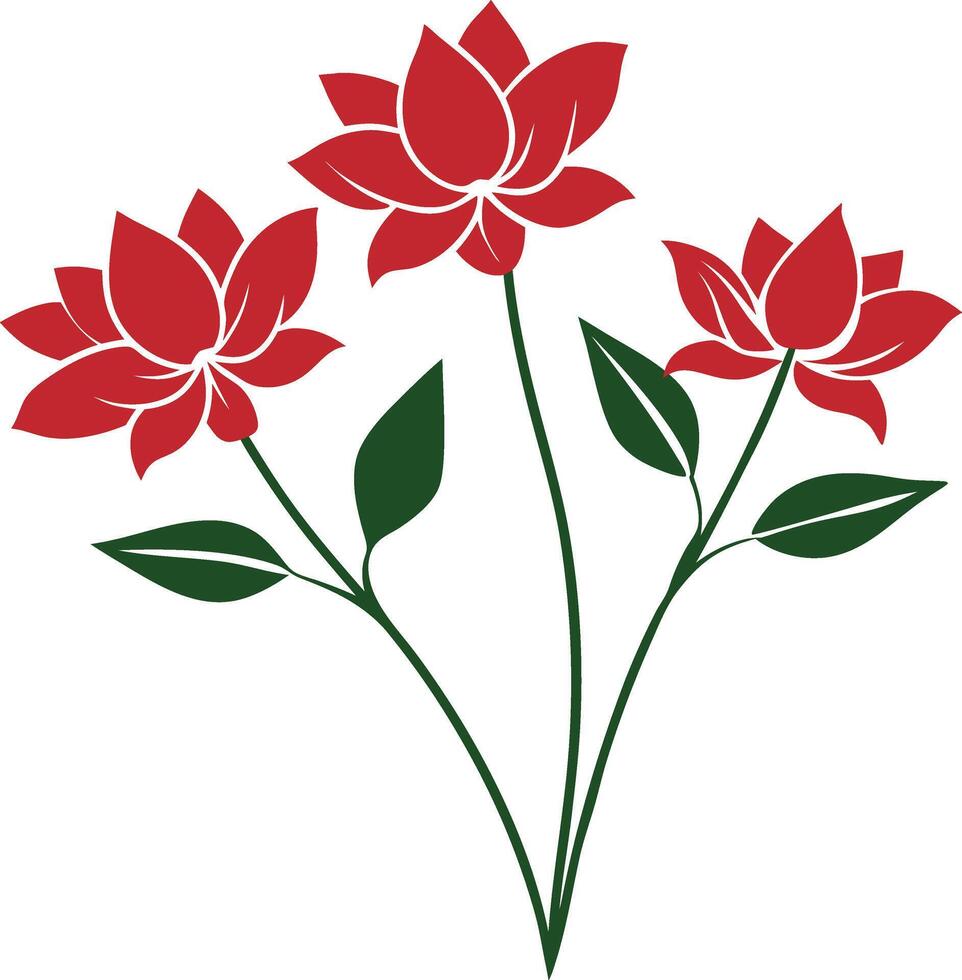 flower with green leaves vector