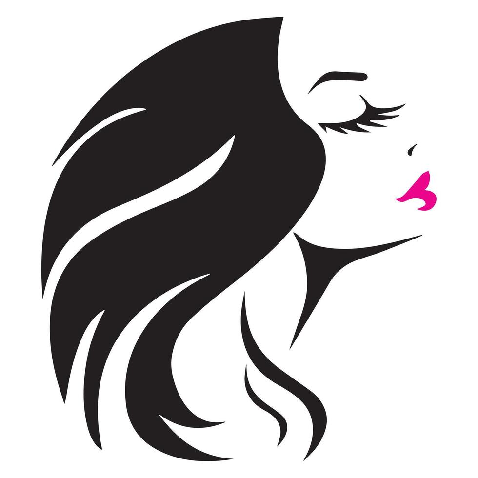 Print Hand drawn woman silhouette. vector
