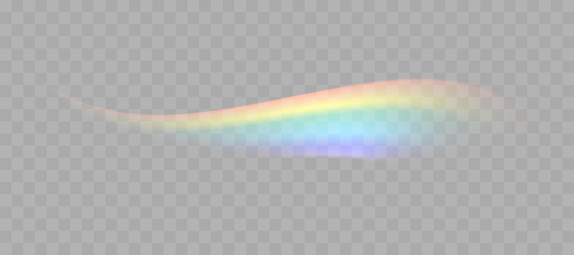Blurred rainbow refraction overlay effect. Light lens prism effect. Holographic reflection, crystal flare leak shadow overlay. vector
