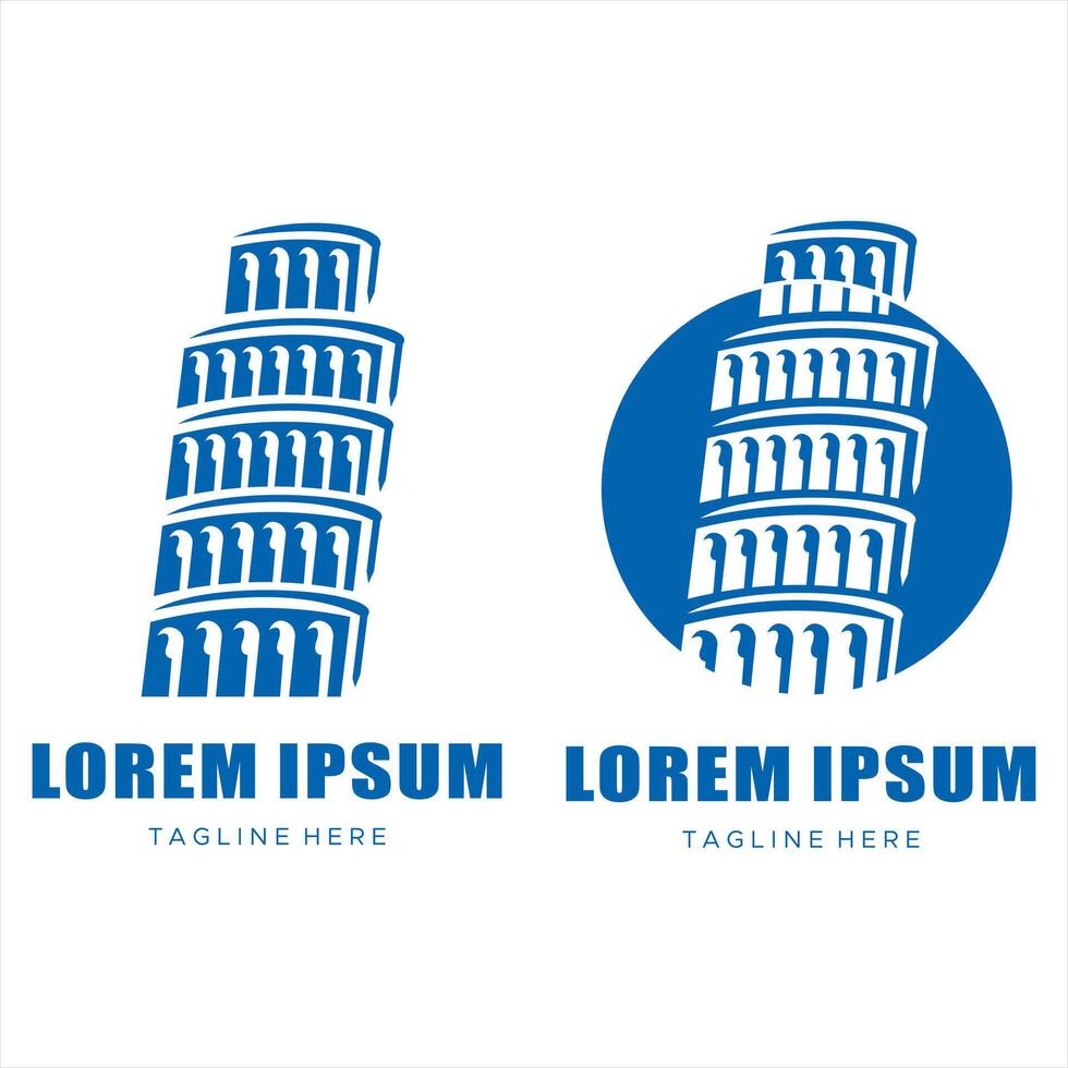 Italian tower of pisa logo design vector