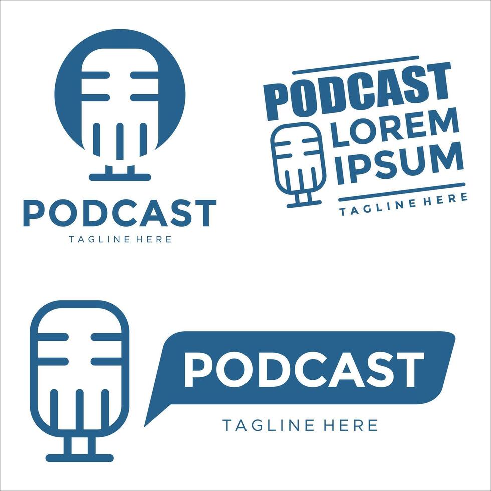 Simple and minimalist podcast logo design vector