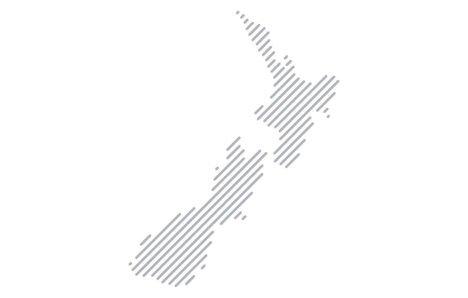 Stylized linear map of New Zealand in minimalistic style. illustration of the map of the country. vector