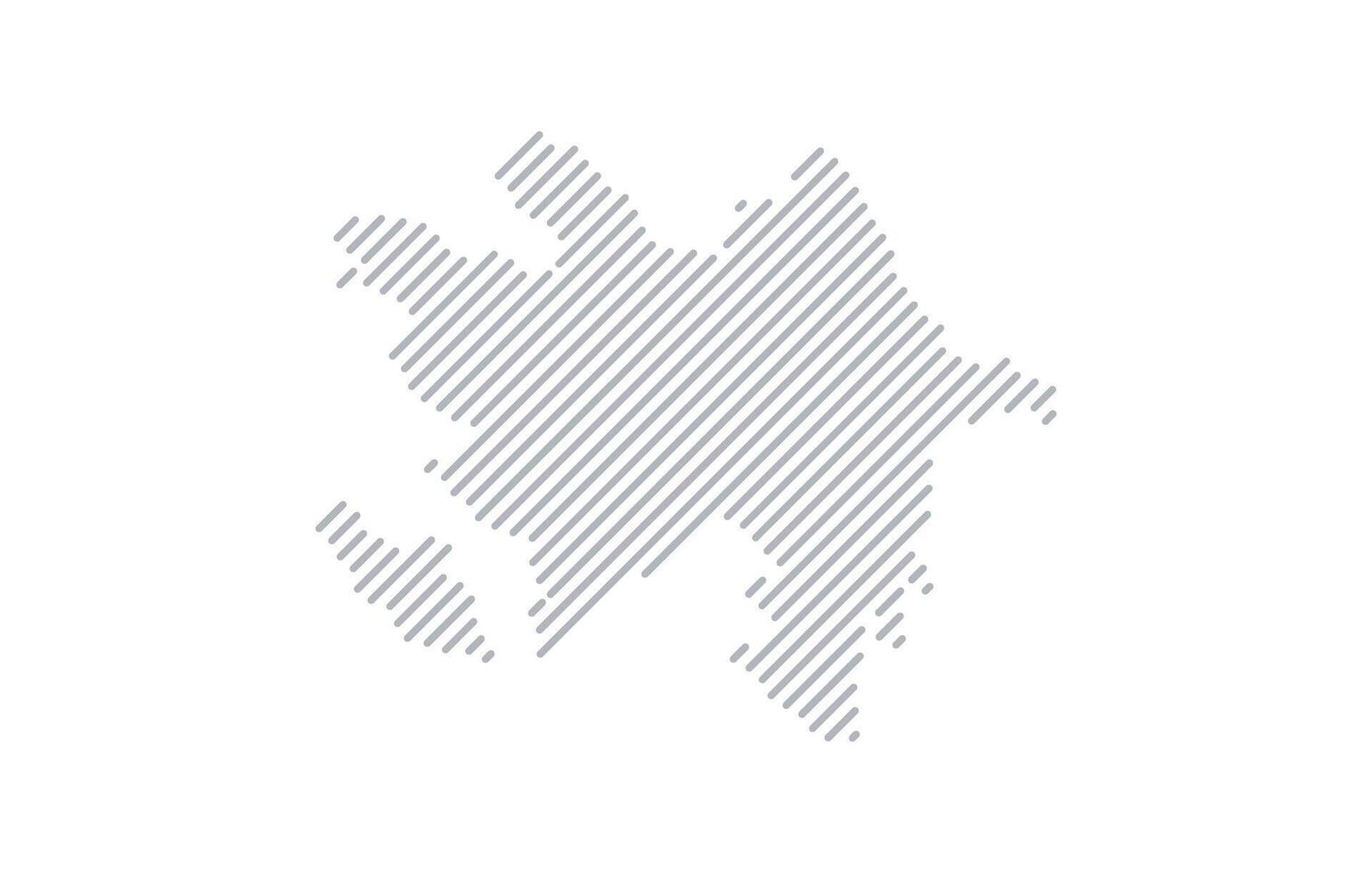 Stylized linear map of Azerbaijan in minimalistic style. illustration of the map of the country. vector
