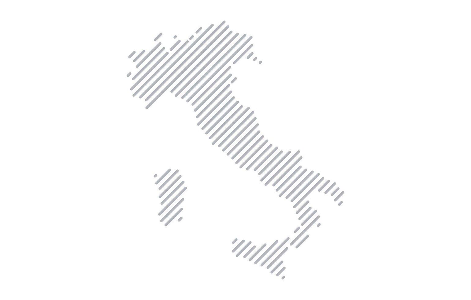 Stylized linear map of Italy in minimalistic style. illustration of the map of the country. vector
