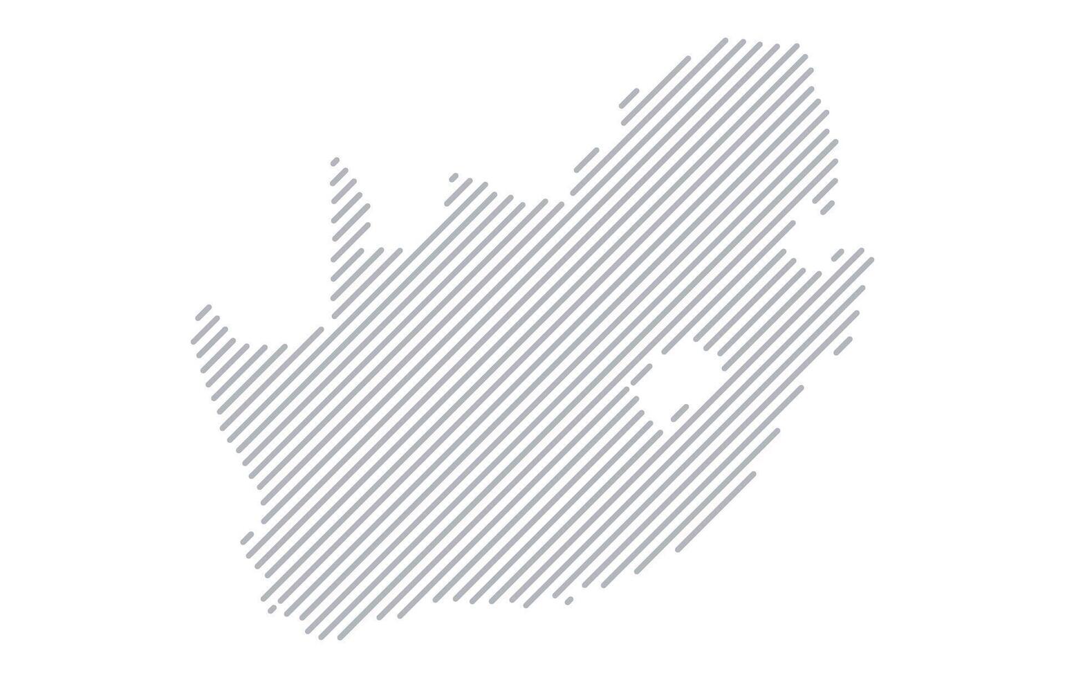 Stylized linear map of South Africa in minimalistic style. illustration of the map of the country. vector