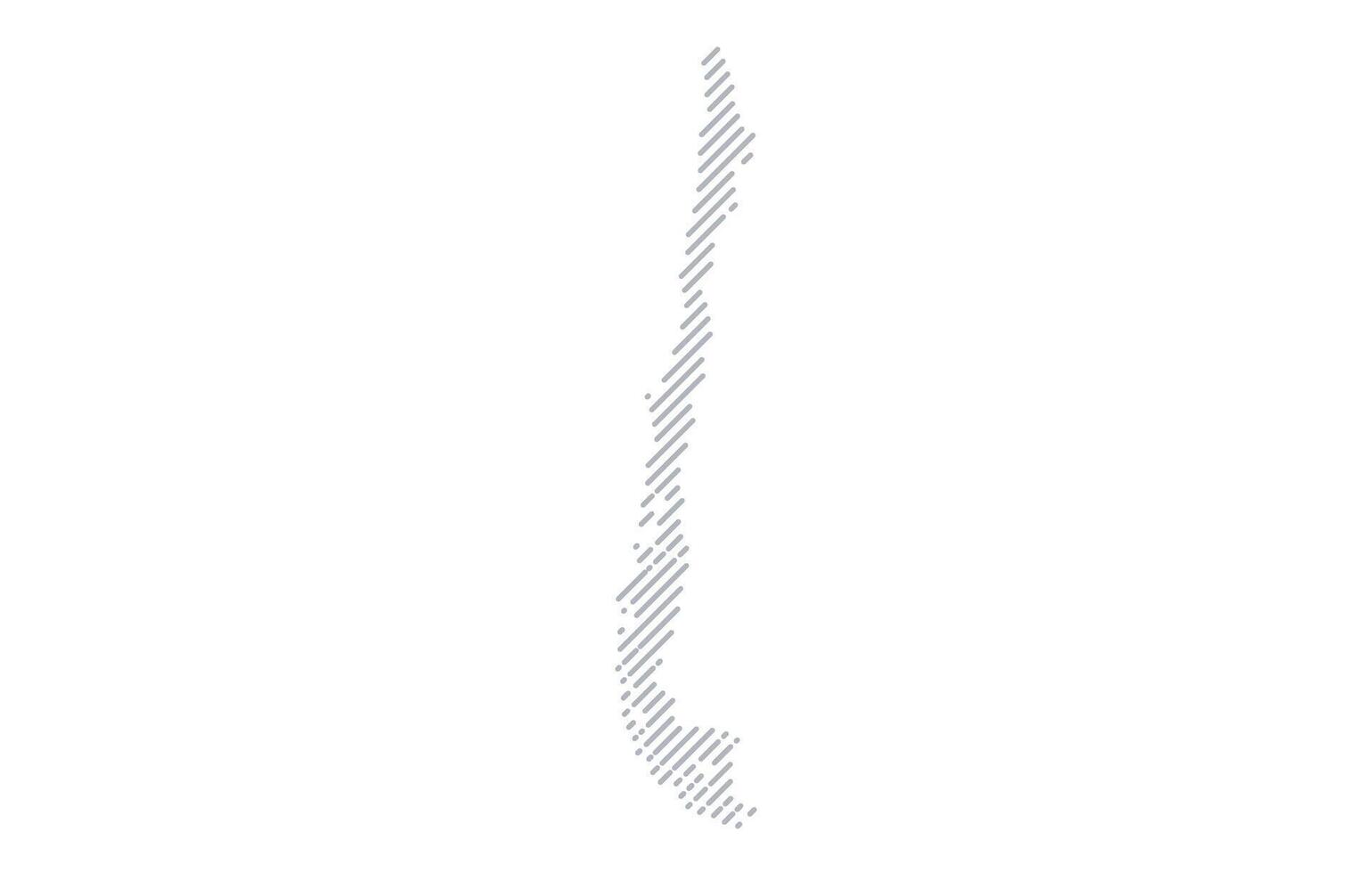 Stylized linear map of Chile in minimalistic style. illustration of the map of the country. vector