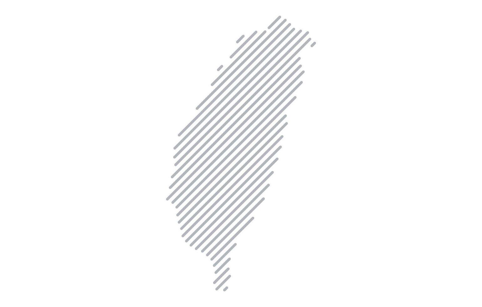 Stylized linear map of Taiwan in minimalistic style. illustration of the map of the country. vector