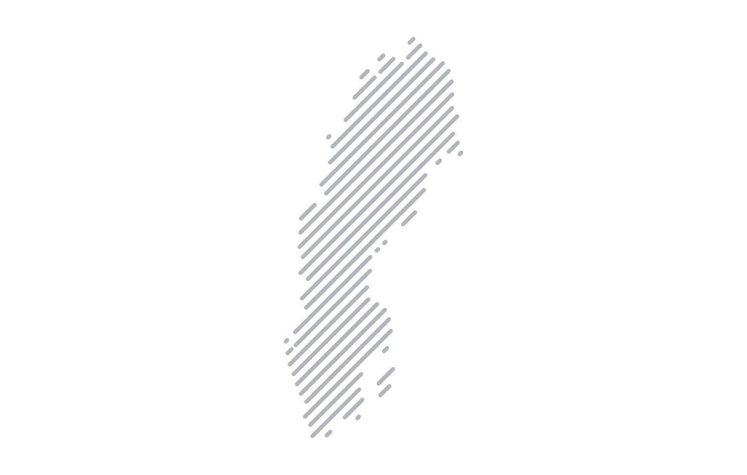Stylized linear map of Sweden in minimalistic style. illustration of the map of the country. vector