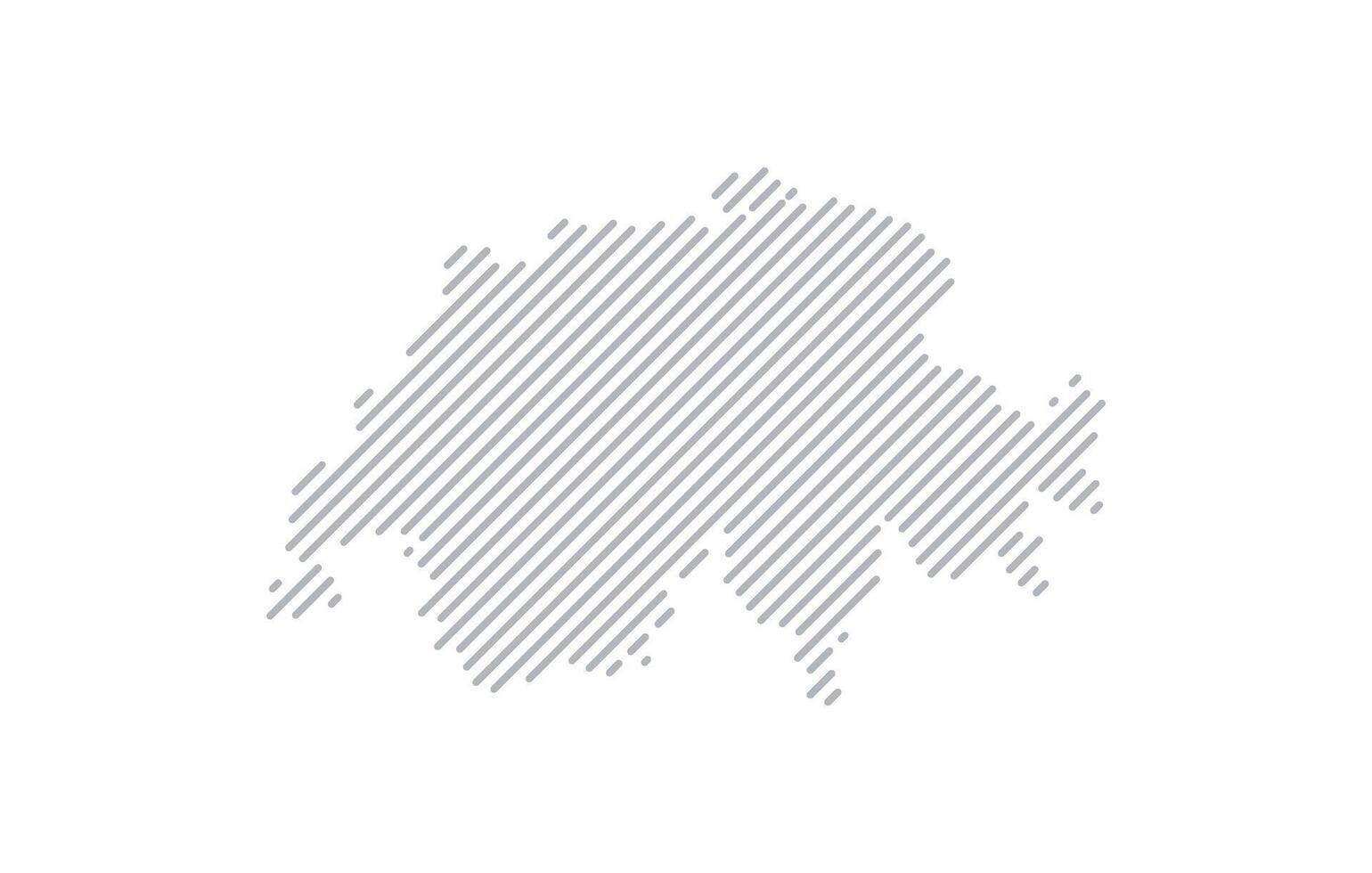 Stylized linear map of Switzerland in minimalistic style. illustration of the map of the country. vector