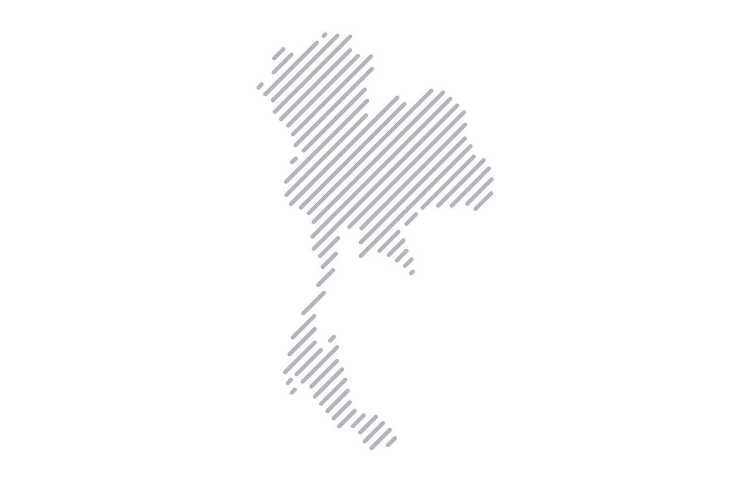 Stylized linear map of Thailand in minimalistic style. illustration of the map of the country. vector