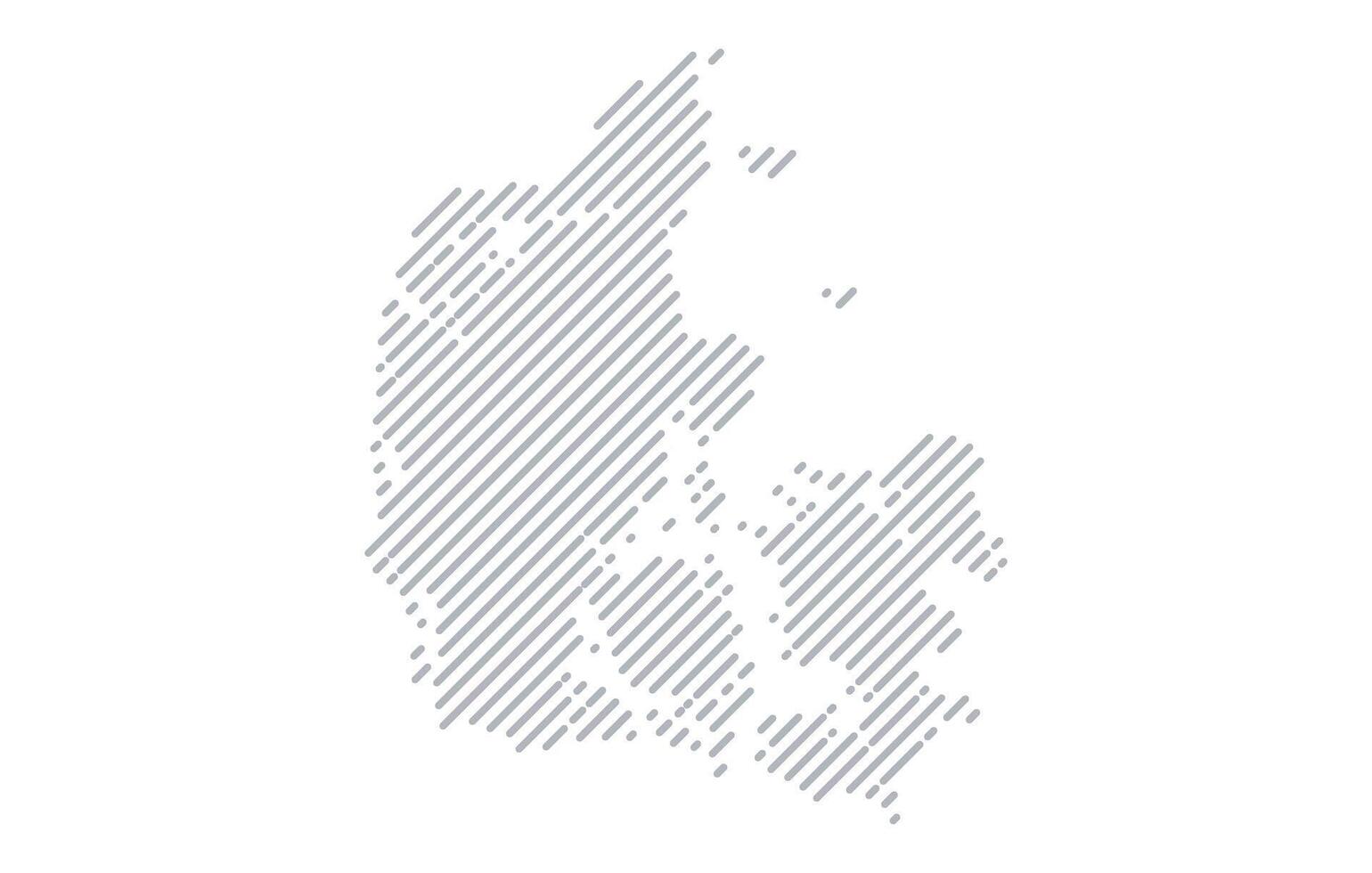Stylized linear map of Denmark in minimalistic style. illustration of the map of the country. vector