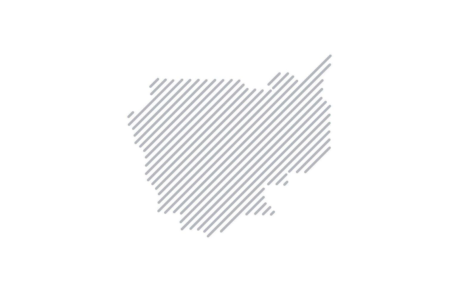 Stylized linear map of Cambodia in minimalistic style. illustration of the map of the country. vector