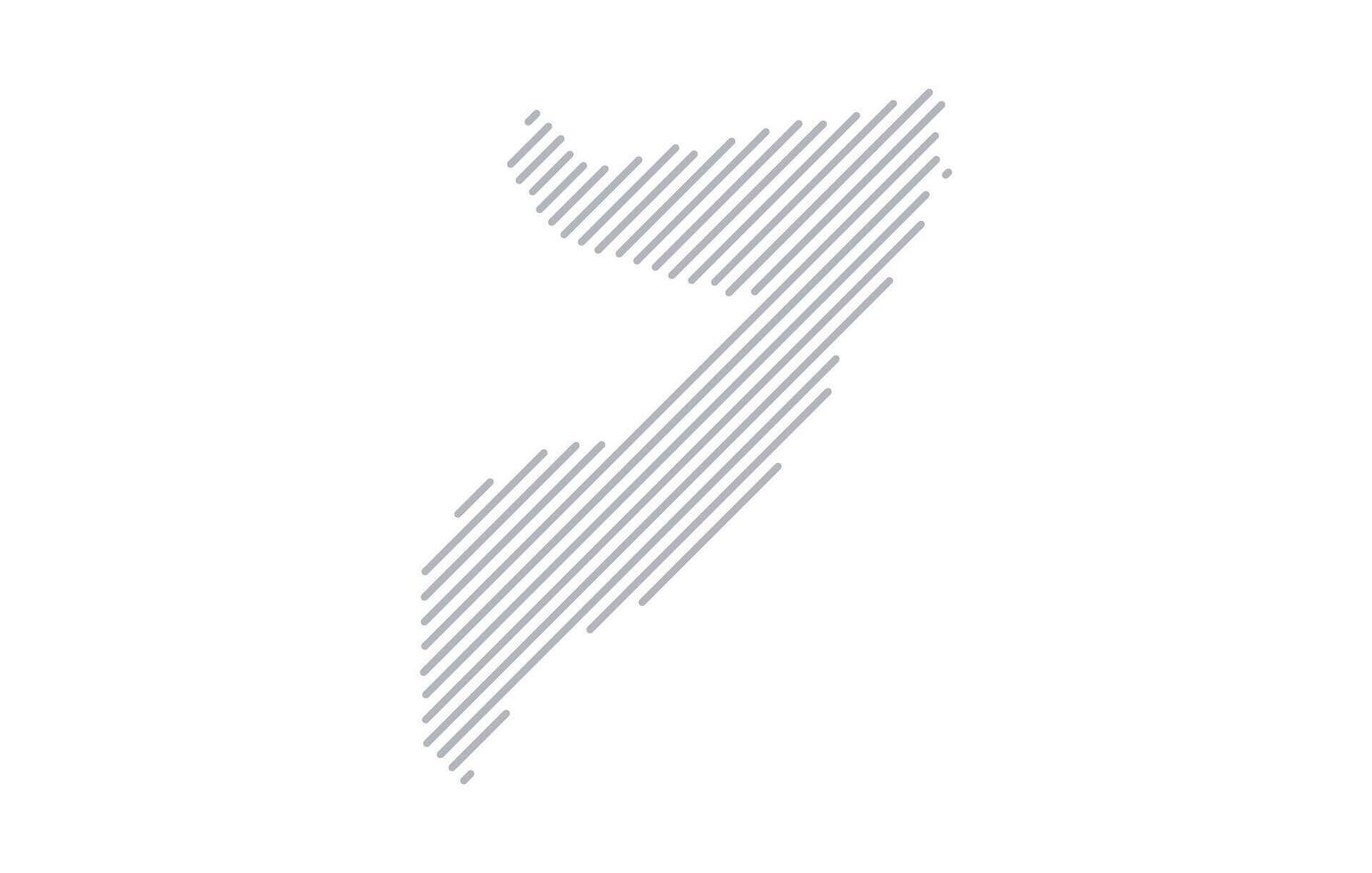 Stylized linear map of Somalia in minimalistic style. illustration of the map of the country. vector