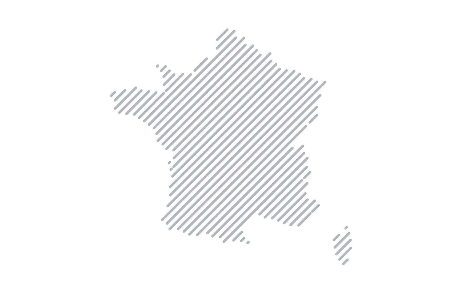 Stylized linear map of France in minimalistic style. illustration of the map of the country. vector