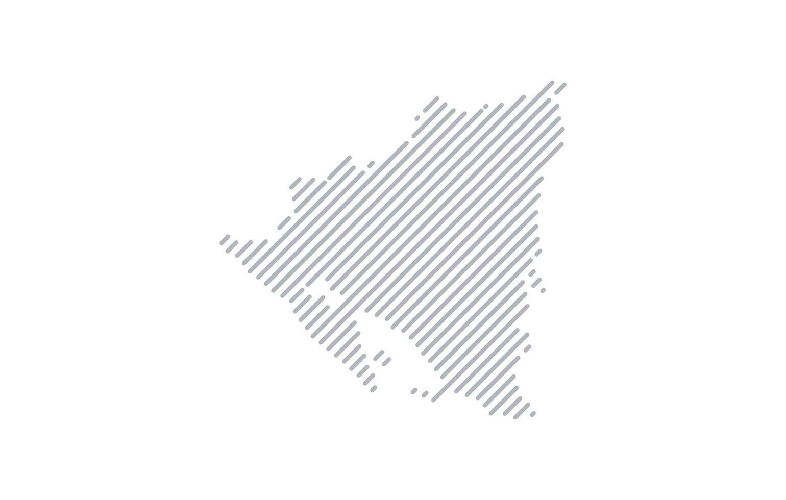Stylized linear map of Nicaragua in minimalistic style. illustration of the map of the country. vector