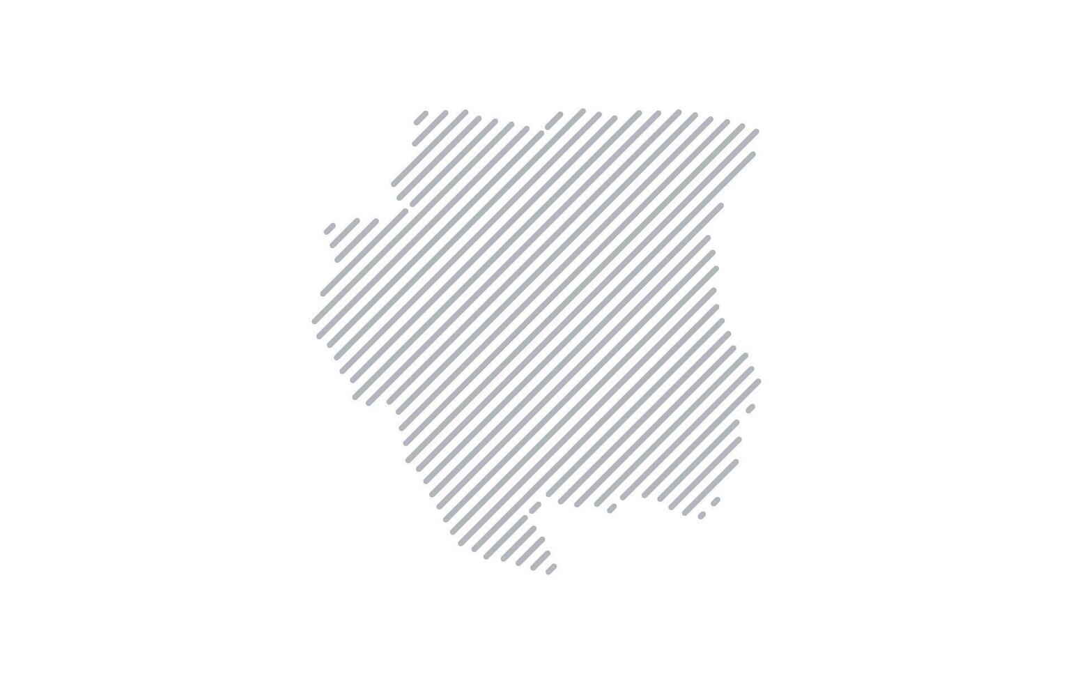 Stylized linear map of Suriname in minimalistic style. illustration of the map of the country. vector