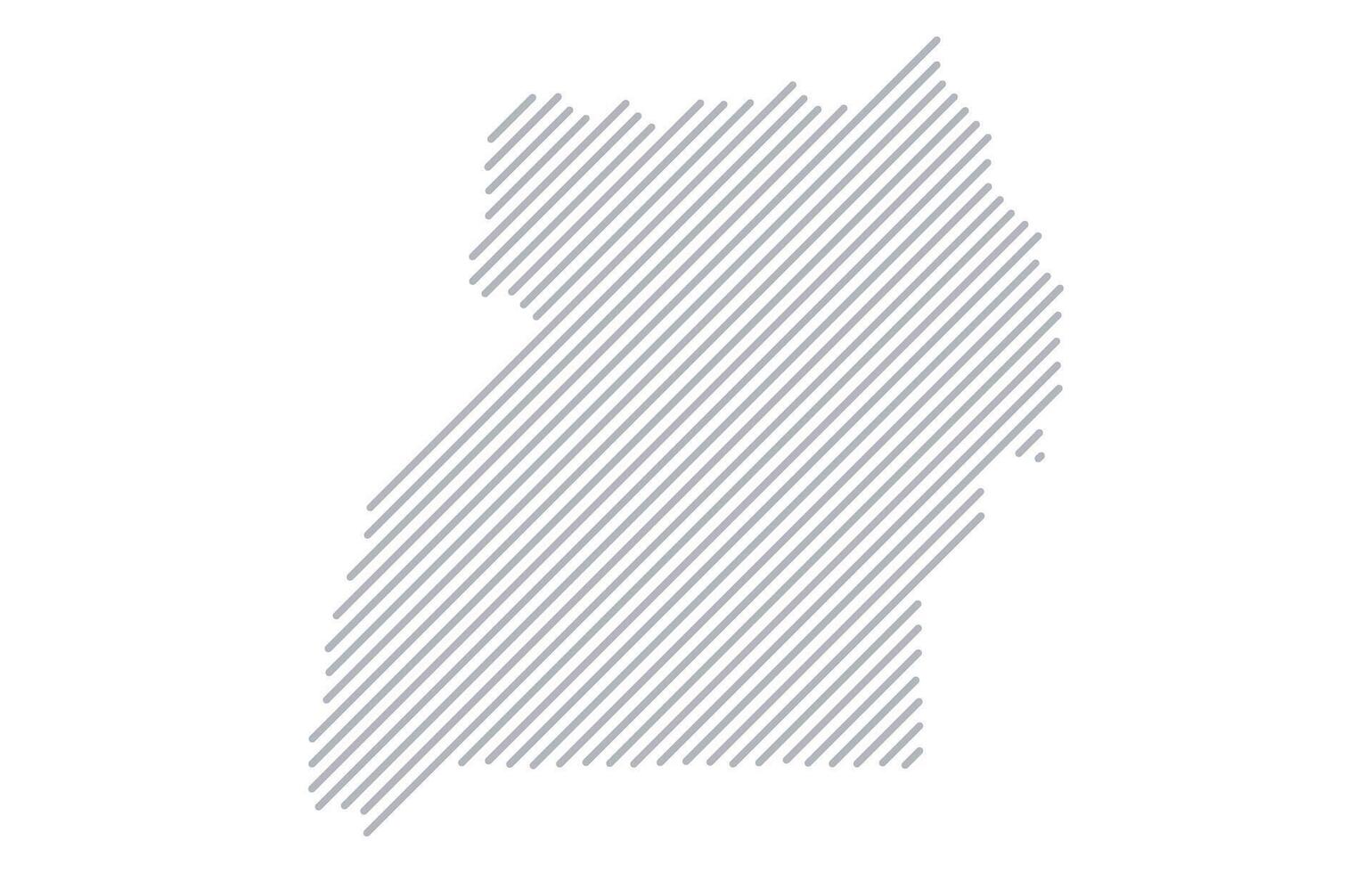 Stylized linear map of Uganda in minimalistic style. illustration of the map of the country. vector