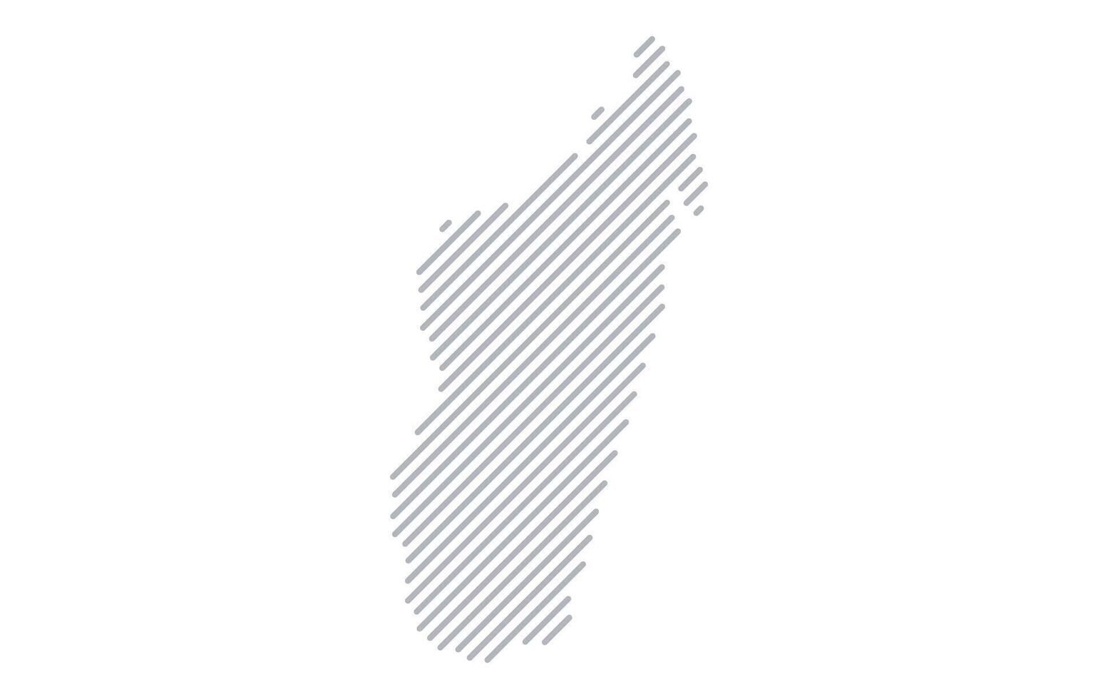 Stylized linear map of Madagascar in minimalistic style. illustration of the map of the country. vector