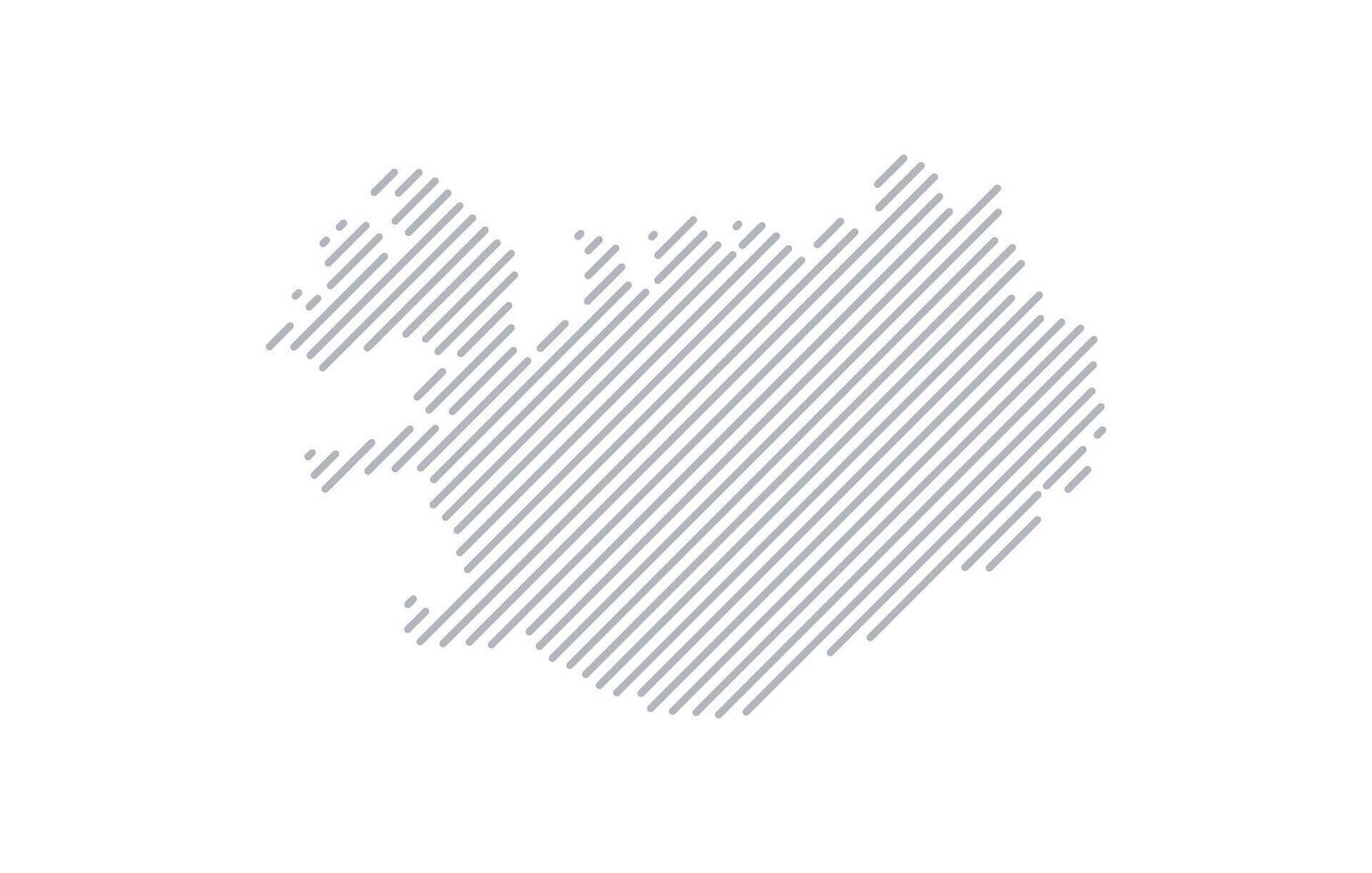 Stylized linear map of Iceland in minimalistic style. illustration of the map of the country. vector