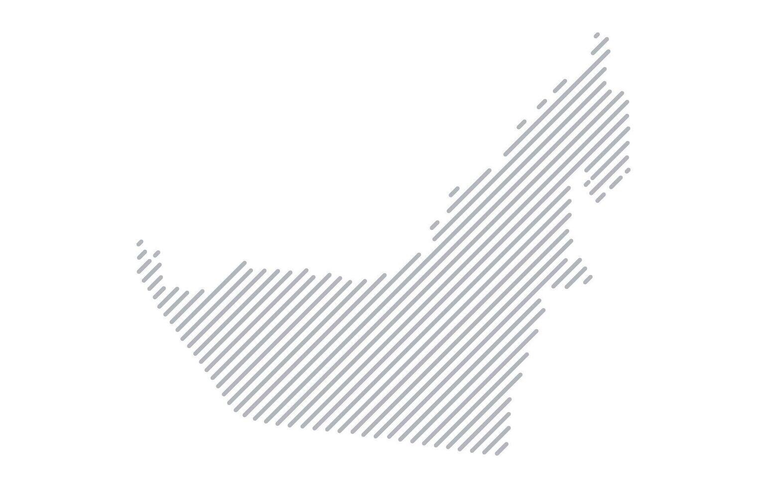Stylized linear map of United Arab Emirates in minimalistic style. illustration of the map of the country. vector