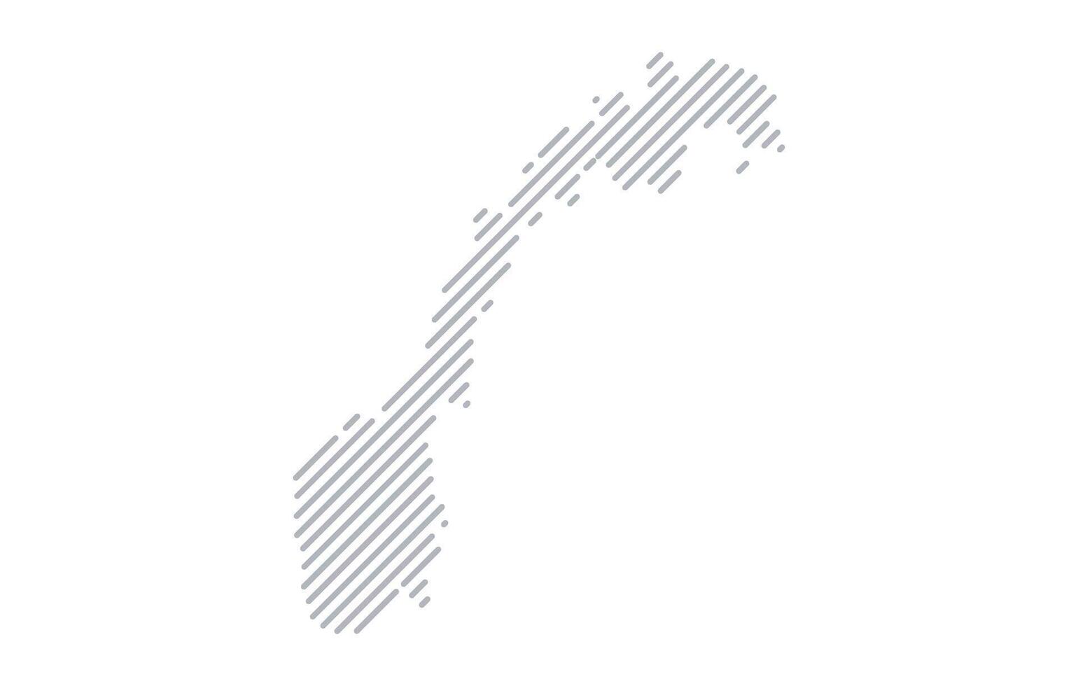 Stylized linear map of Norway in minimalistic style. illustration of the map of the country. vector