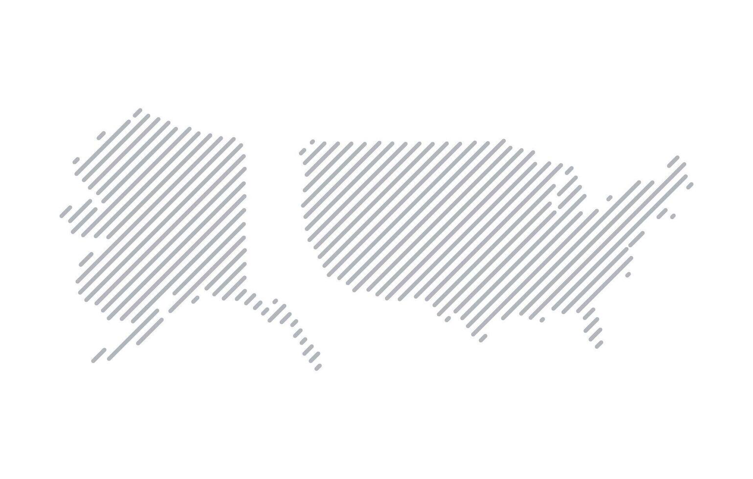 Stylized linear map of United States of Americain minimalistic style. illustration of the map of the country. vector