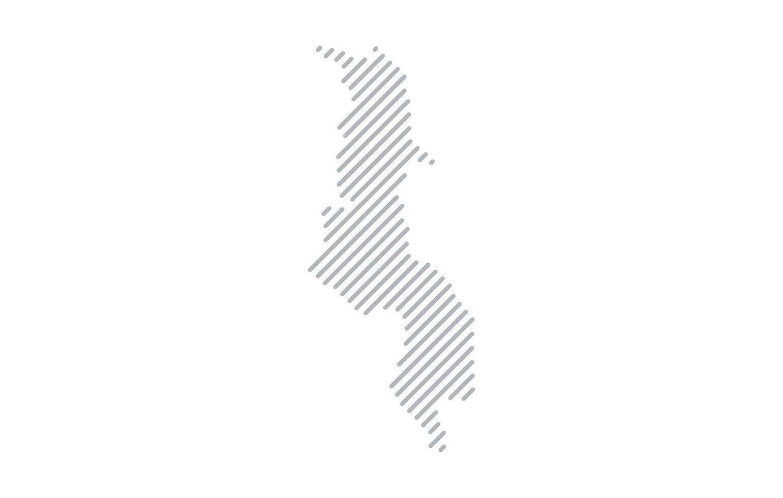 Stylized linear map of Malawi in minimalistic style. illustration of the map of the country. vector
