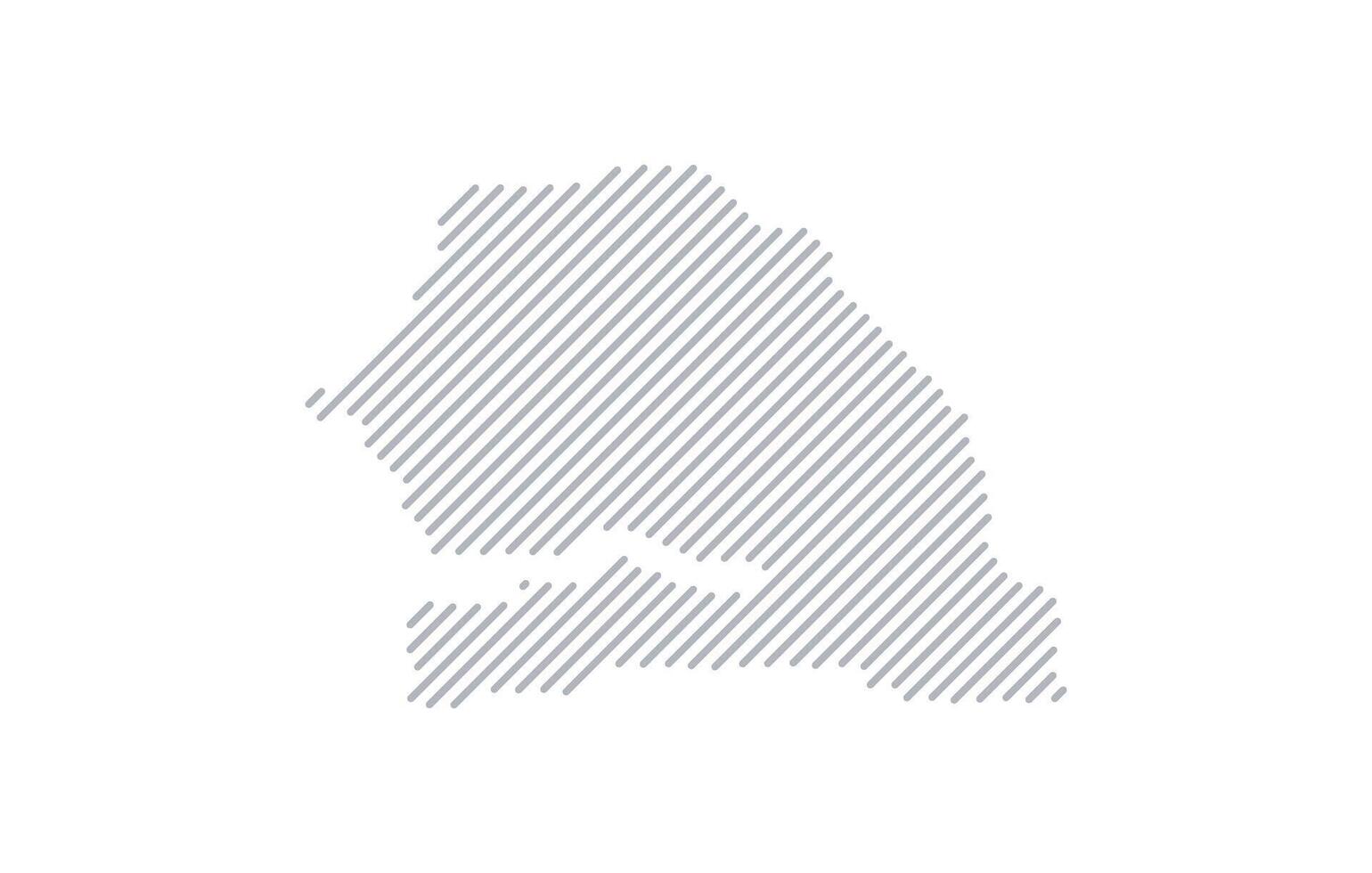 Stylized linear map of Senegal in minimalistic style. illustration of the map of the country. vector