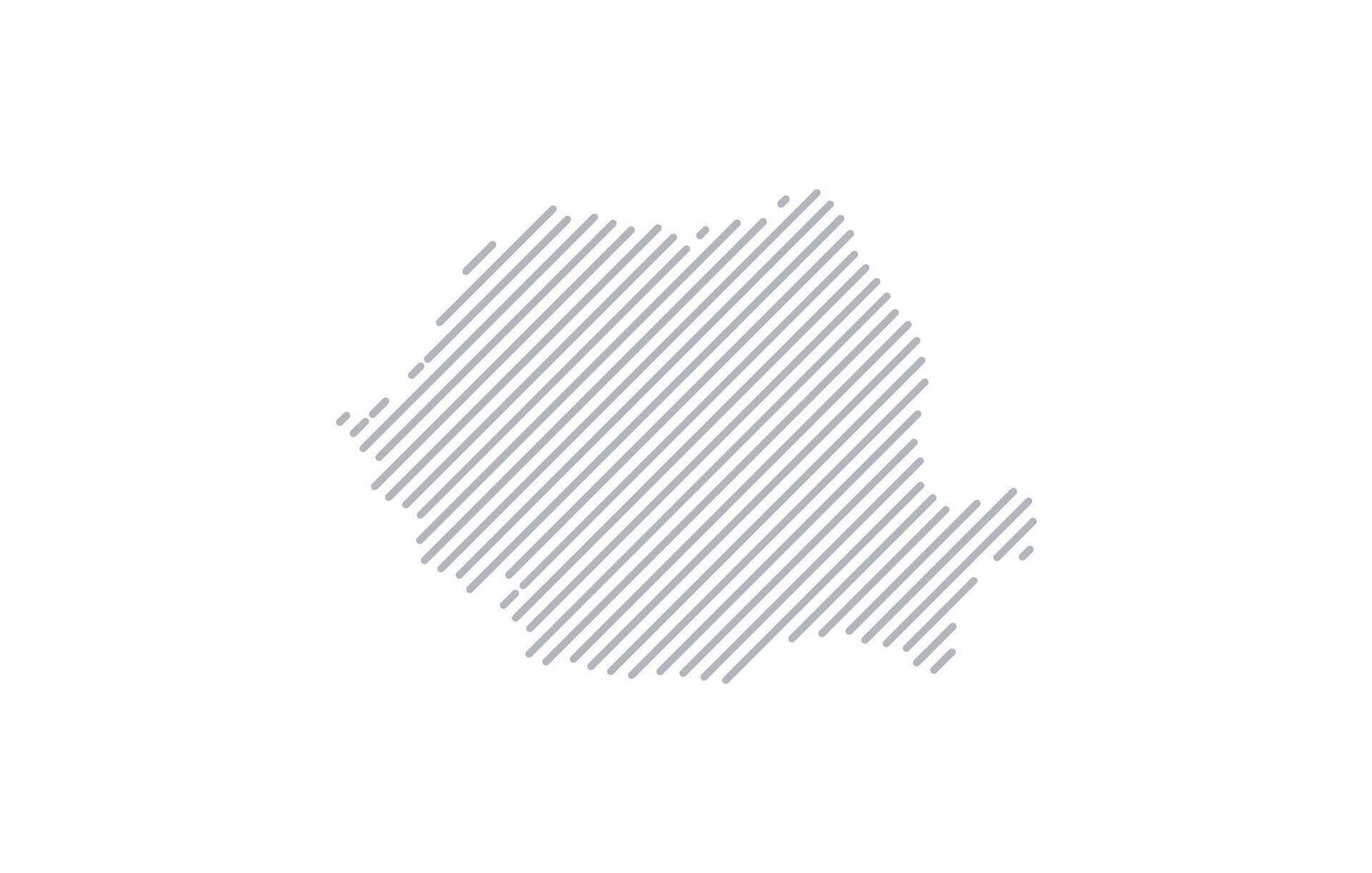 Stylized linear map of Romania in minimalistic style. illustration of the map of the country. vector