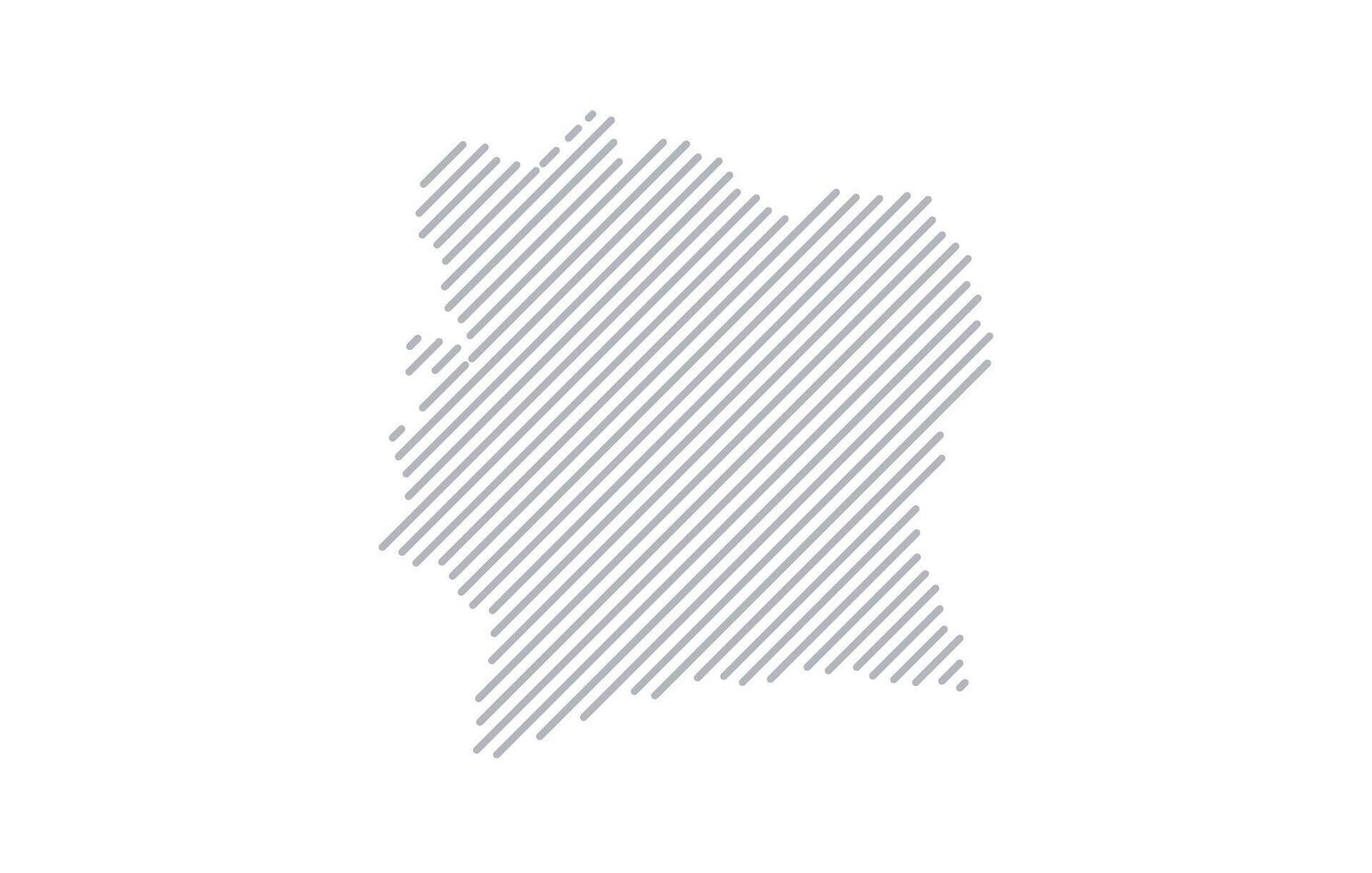 Stylized linear map of Ivory Coast in minimalistic style. illustration of the map of the country. vector