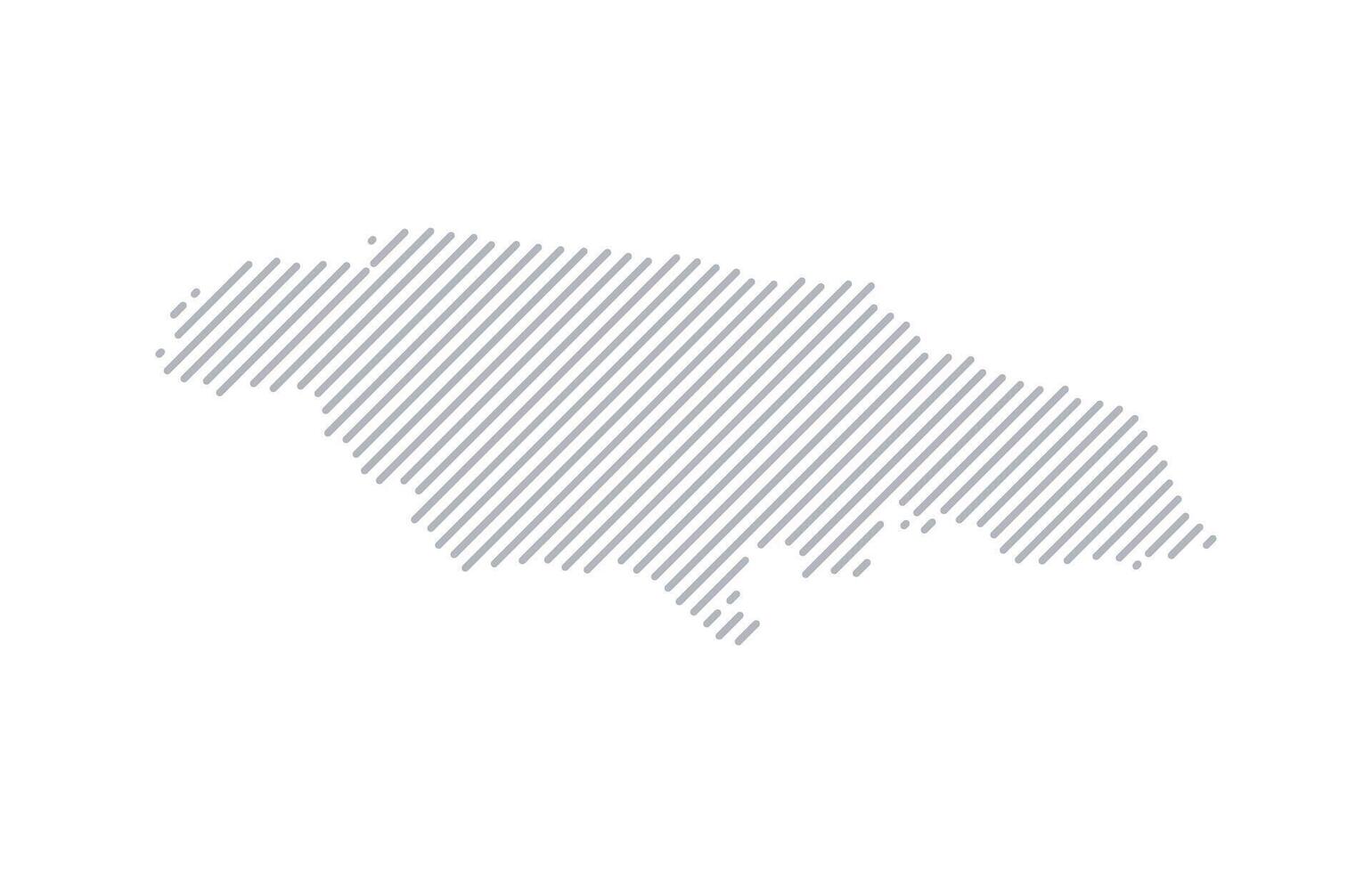 Stylized linear map of Jamaica in minimalistic style. illustration of the map of the country. vector