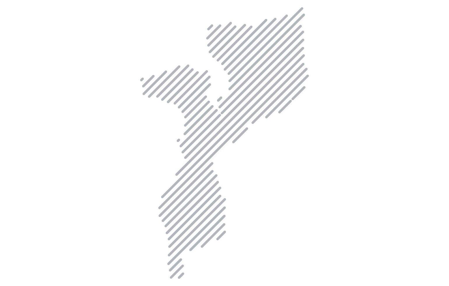 Stylized linear map of Mozambique in minimalistic style. illustration of the map of the country. vector