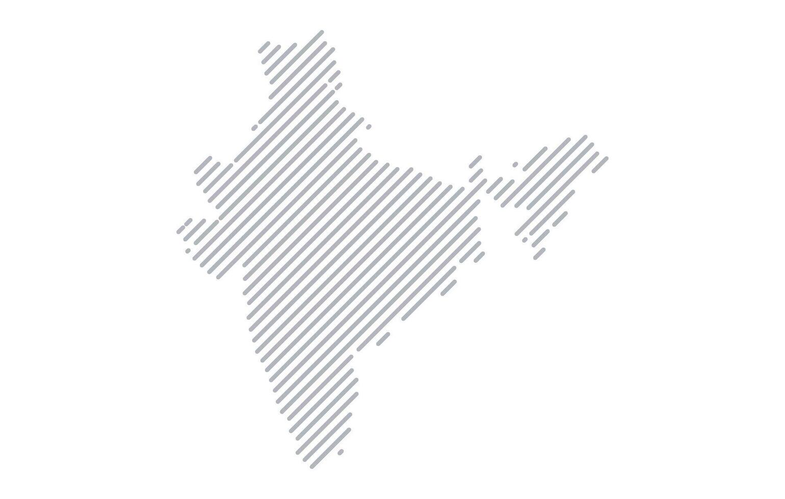 Stylized linear map of India in minimalistic style. illustration of the map of the country. vector
