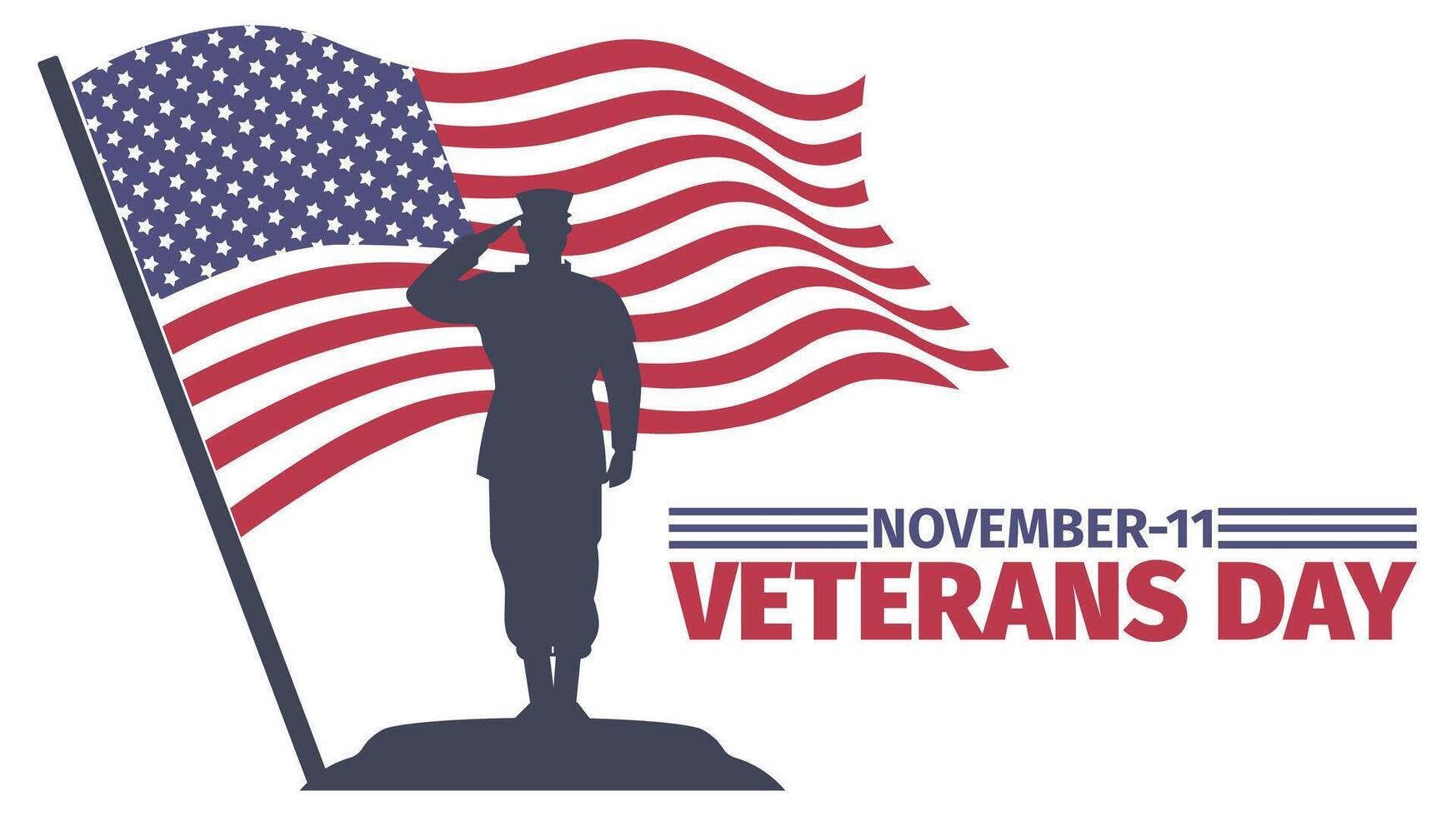 Veterans day background with american flag vector
