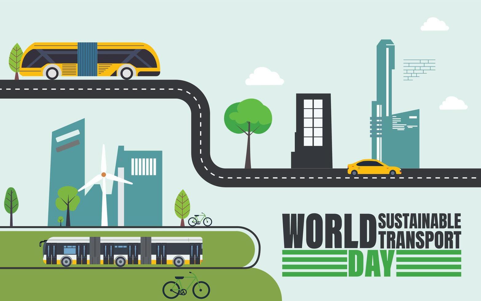 World sustainable transport day concept vector