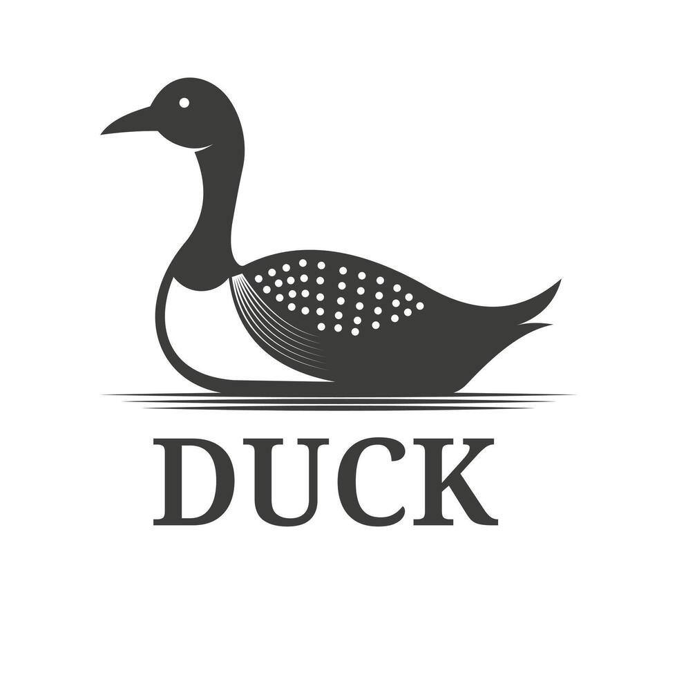 Classic Duck Silhouette Logo Minimalist Design for Restaurant, or Livestock Brand vector