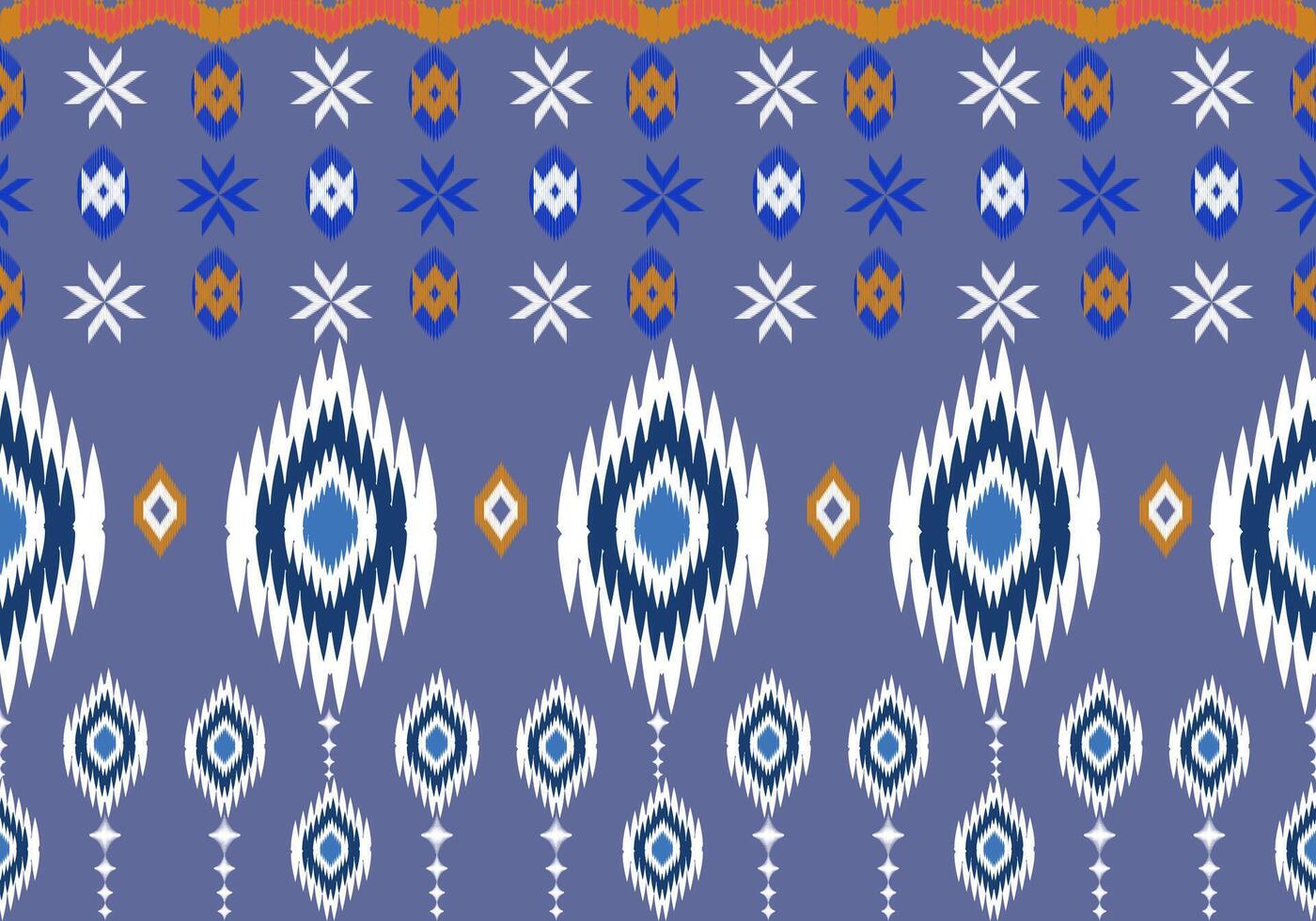 a blue and orange tribal pattern with geometric shapes vector